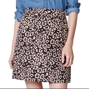 LOFT Black & Tan Leopard Skirt Front Pockets NWT | Size 8